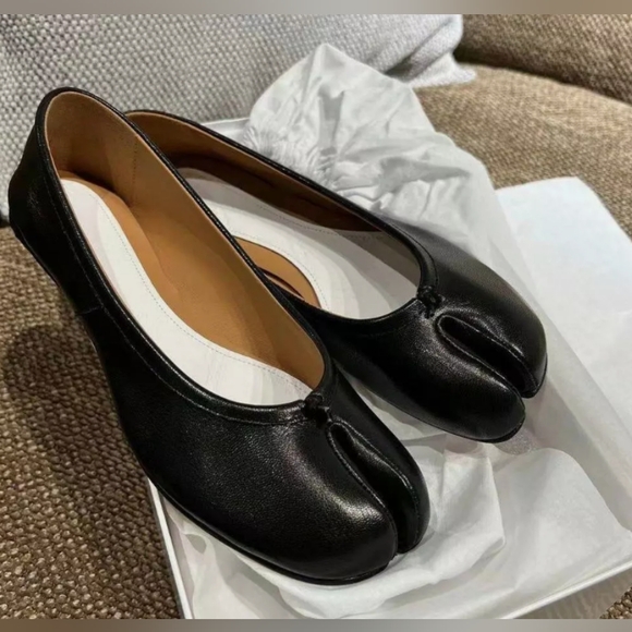 Maison Margiela Tabi Ballet Shoes Size US8 Black From Japan - Picture 4 of 5